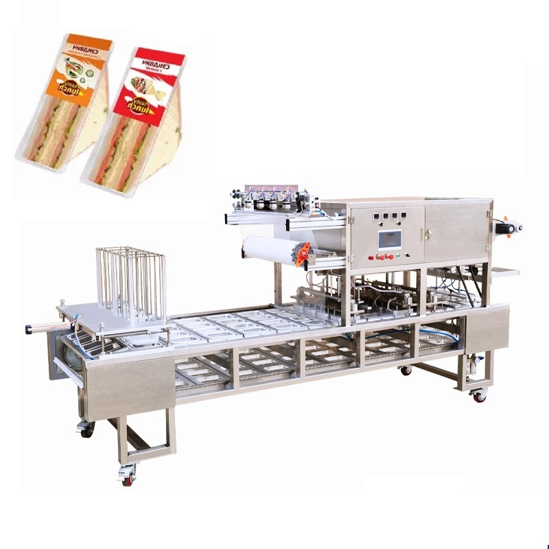  Máquina envasadora de atmósfera modificada, productos de panadería, máquina selladora de bandejas de confitería 